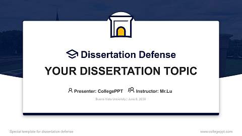 Buena Vista University Graduation Thesis Defense PPT Template