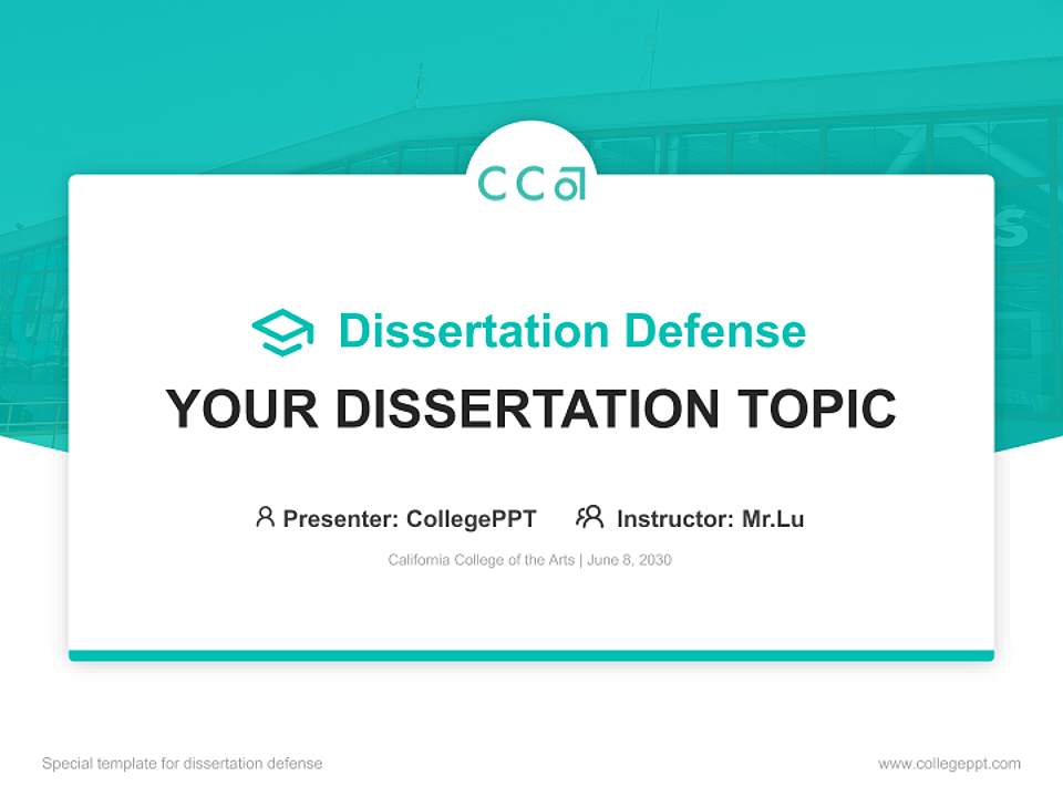 California College of the Arts Graduation Thesis Defense PPT Template4:3 ratio PPT effect preview image7