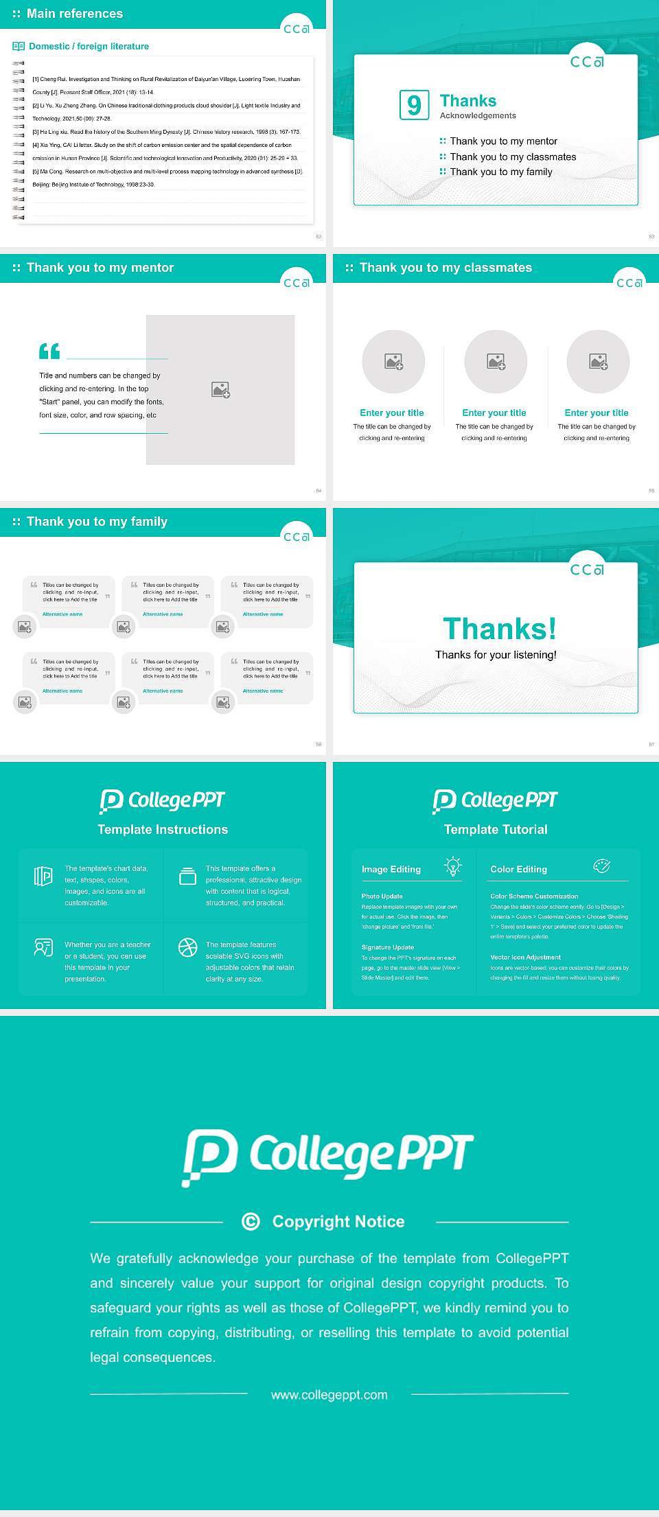 California College of the Arts Graduation Thesis Defense PPT Template4:3 ratio PPT effect preview image7