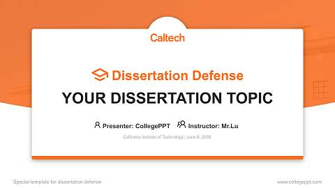 California Institute of Technology Graduation Thesis Defense PPT Template