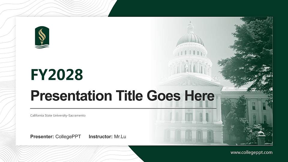California State University-Sacramento Academic Presentation/Research Findings Report PPT Template16:9 ratio PPT effect preview image