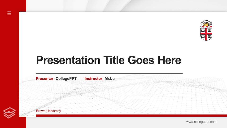 Brown University Thesis Proposal/Graduation Defense PPT Template16:9 ratio PPT effect preview image