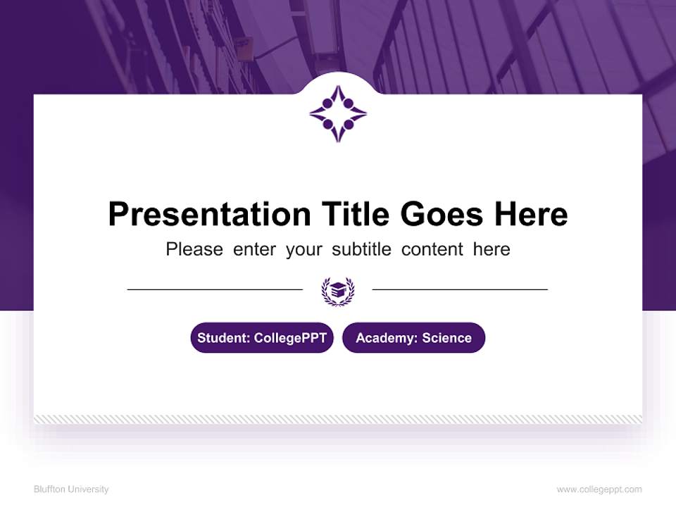 Bluffton University National Scholarship Defense PPT Template4:3 ratio PPT effect preview image4
