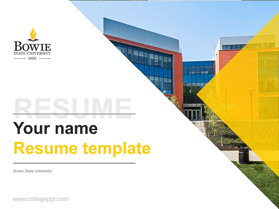 Bowie State University Resume PPT Template4:3 ratio PPT effect preview image5