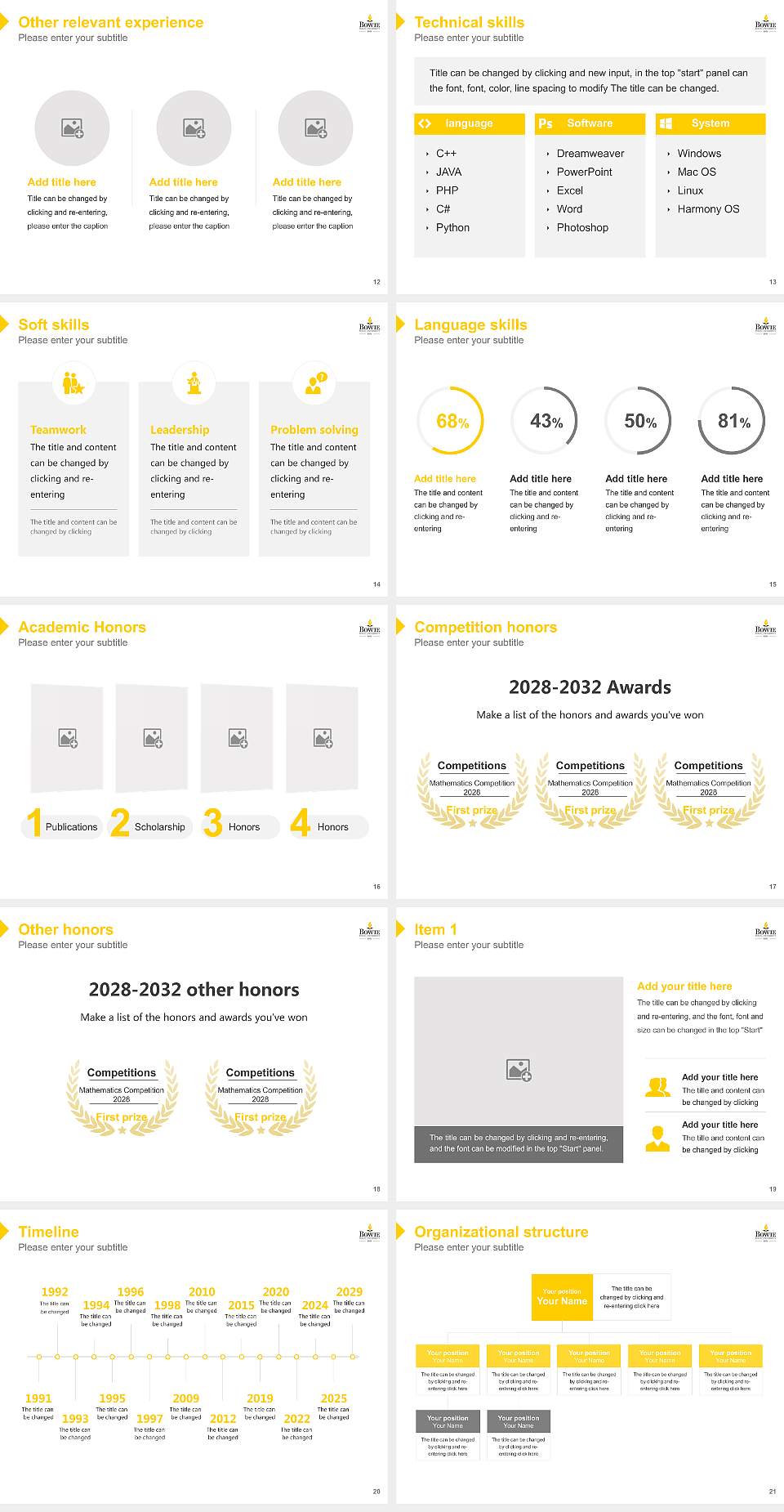 Bowie State University Resume PPT Template4:3 ratio PPT effect preview image3