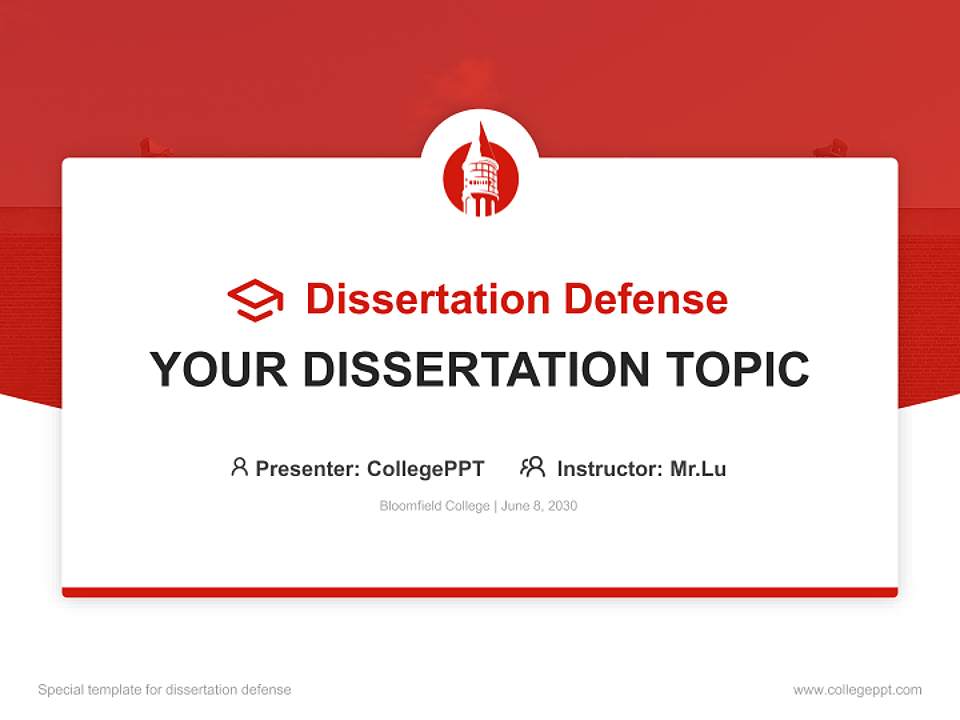 Bloomfield College Graduation Thesis Defense PPT Template4:3 ratio PPT effect preview image7