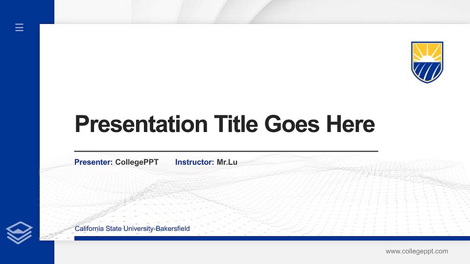 California State University-Bakersfield Thesis Proposal/Graduation Defense PPT Template16:9 ratio PPT effect preview image