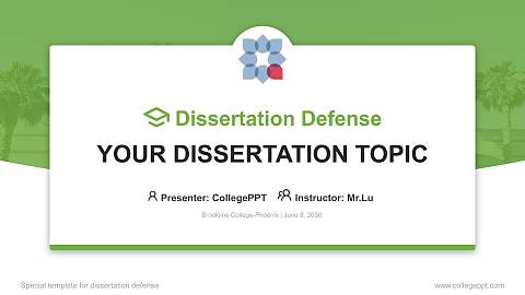 Brookline College-Phoenix Graduation Thesis Defense PPT Template