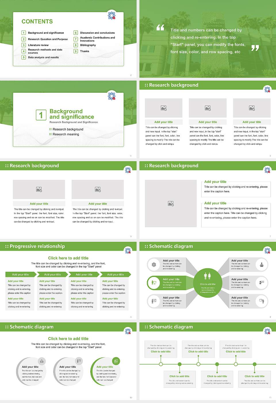 Brookline College-Phoenix Graduation Thesis Defense PPT Template16:9 ratio PPT effect preview image2