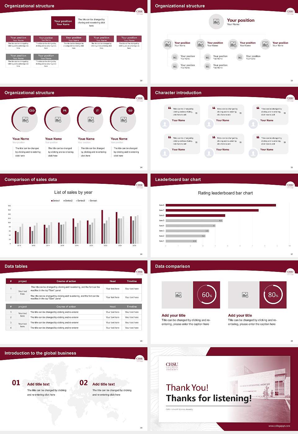 California Health Sciences University Academic Presentation/Research Findings Report PPT Template16:9 ratio PPT effect preview image4