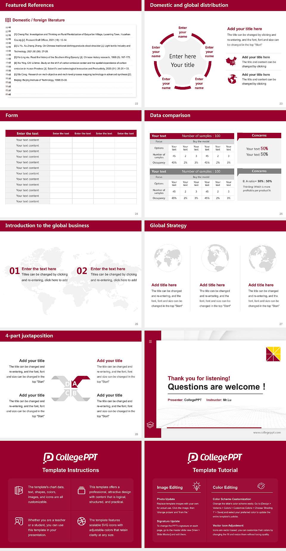 Brandman University Thesis Proposal/Graduation Defense PPT Template4:3 ratio PPT effect preview image4