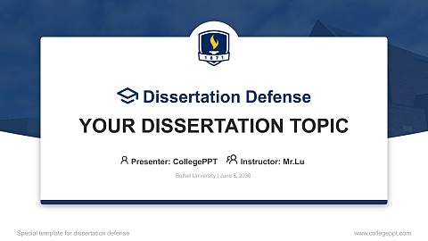 Bethel University Graduation Thesis Defense PPT Template