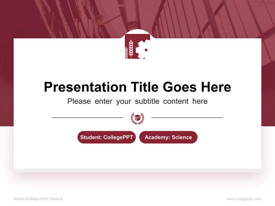 Bethel College-North Newton National Scholarship Defense PPT Template4:3 ratio PPT effect preview image4