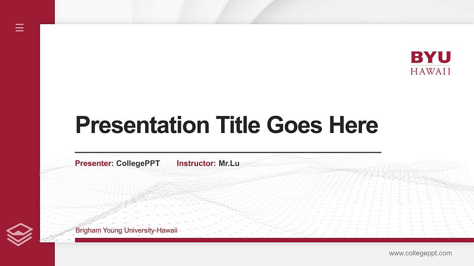 Brigham Young University-Hawaii Thesis Proposal/Graduation Defense PPT Template16:9 ratio PPT effect preview image