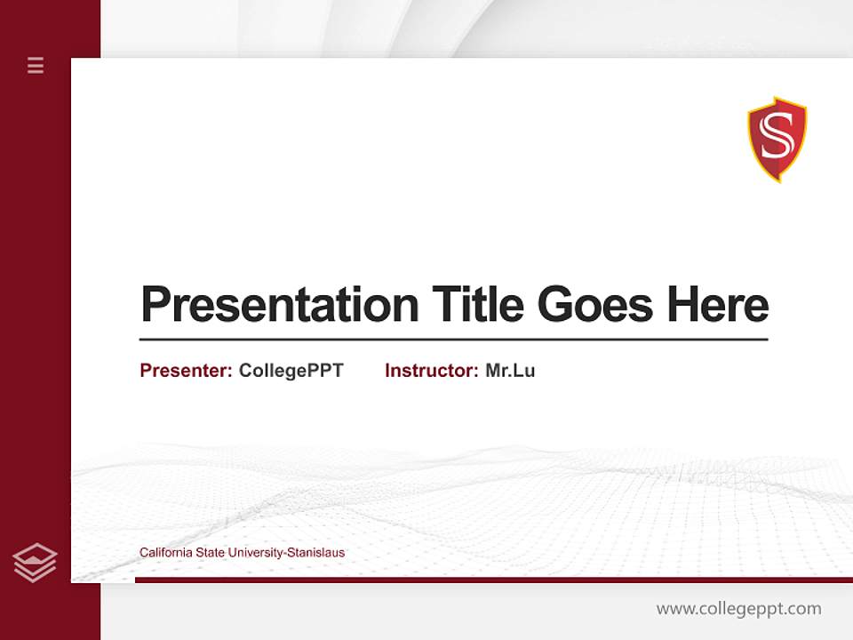 California State University-Stanislaus Thesis Proposal/Graduation Defense PPT Template4:3 ratio PPT effect preview image5