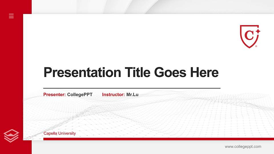 Capella University Thesis Proposal/Graduation Defense PPT Template16:9 ratio PPT effect preview image1