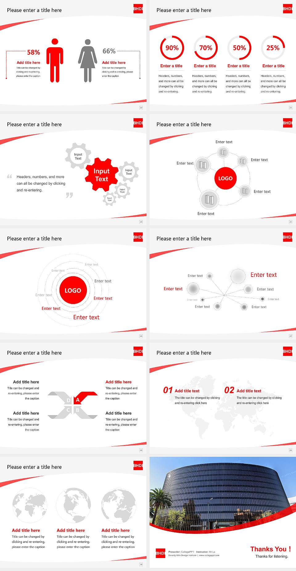 Beverly Hills Design Institute Course/Courseware Creation PPT Template4:3 ratio PPT effect preview image4
