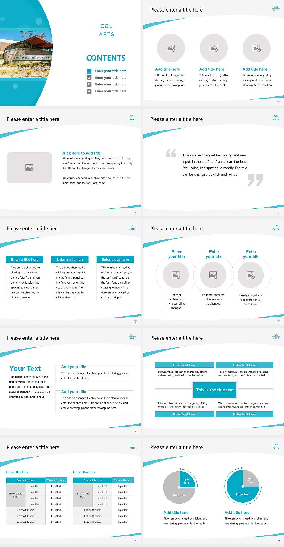 California Institute of the Arts Course/Courseware Creation PPT Template4:3 ratio PPT effect preview image2