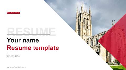Bryn Athyn College Resume PPT Template