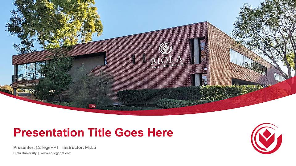 Biola University Course/Courseware Creation PPT Template16:9 ratio PPT effect preview image