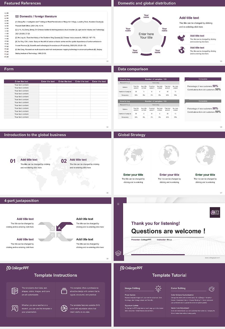 California Jazz Conservatory Thesis Proposal/Graduation Defense PPT Template16:9 ratio PPT effect preview image4