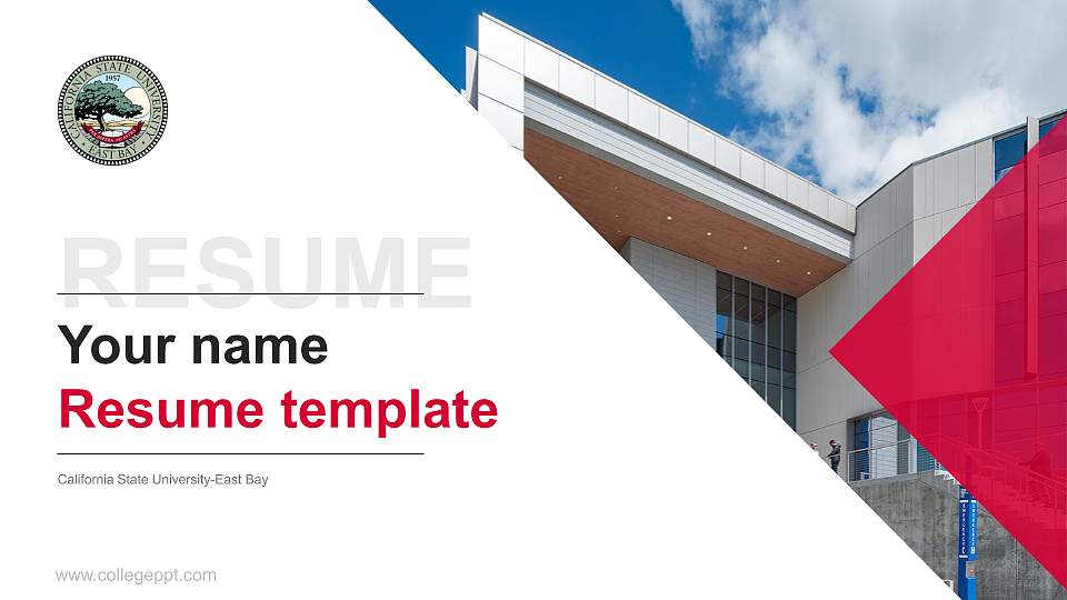 California State University-East Bay Resume PPT Template16:9 ratio PPT effect preview image