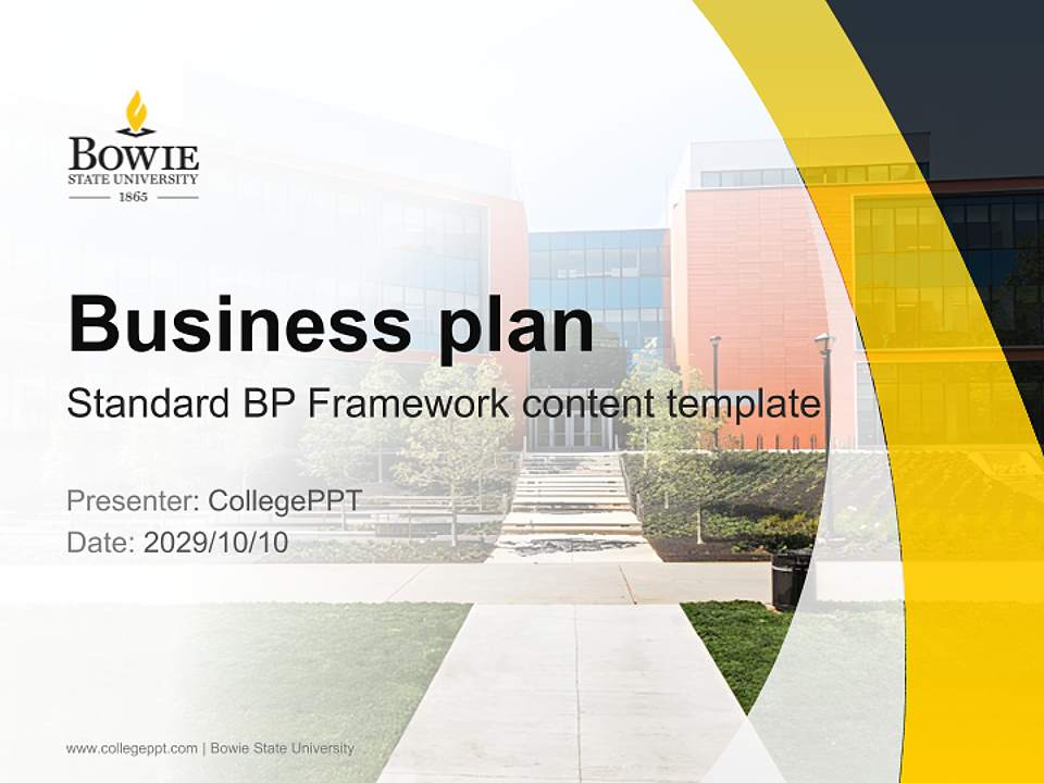 Bowie State University Competition/Entrepreneurship Contest PPT Template4:3 ratio PPT effect preview image9
