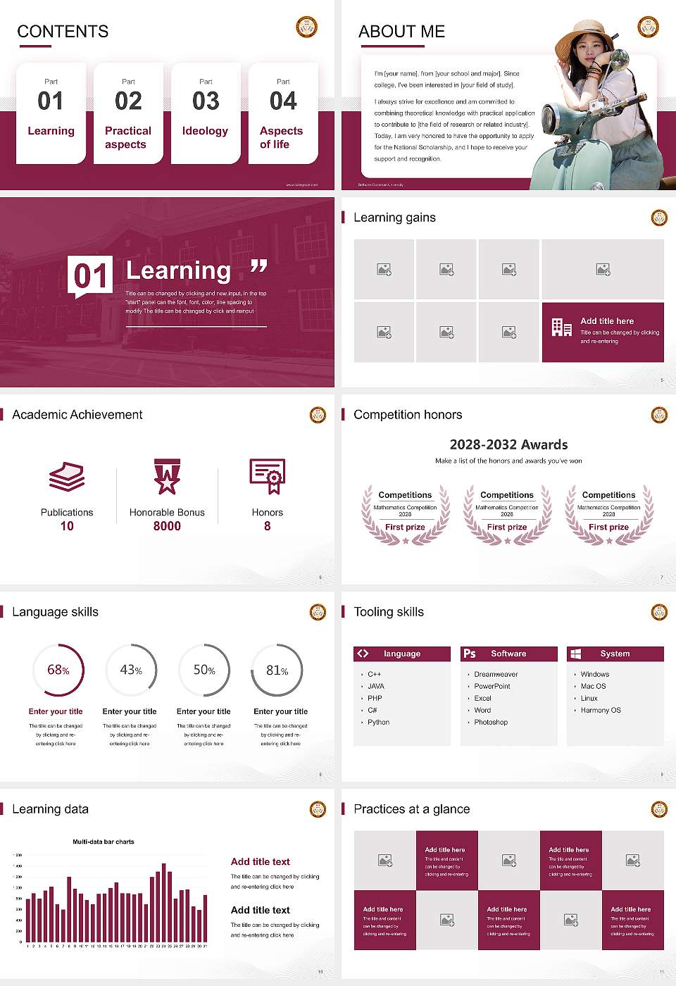 Bethune-Cookman University National Scholarship Defense PPT Template16:9 ratio PPT effect preview image2