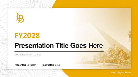 California State University-Long Beach Academic Presentation/Research Findings Report PPT Template