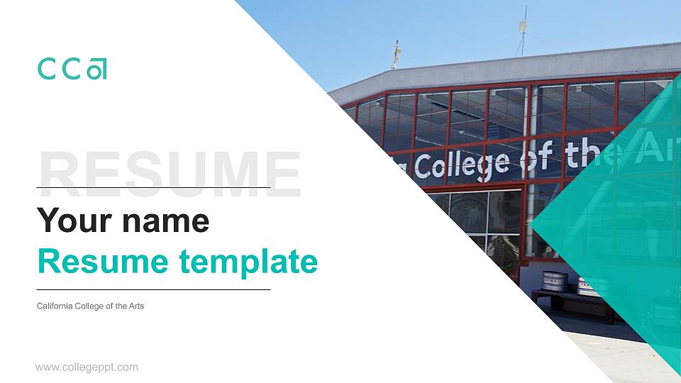 California College of the Arts Resume PPT Template16:9 ratio PPT effect preview image