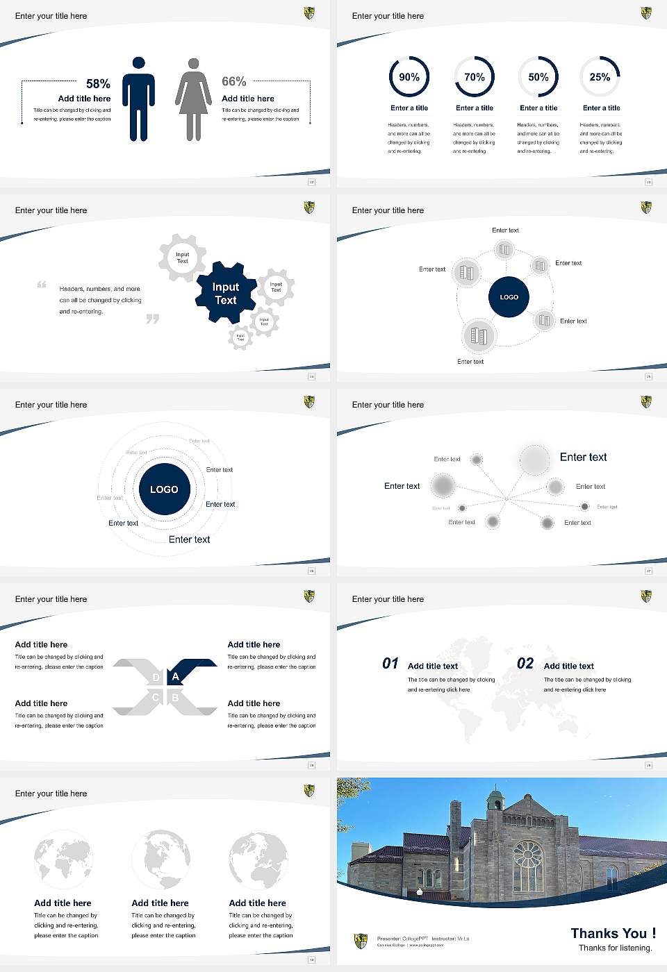 Canisius College Course/Courseware Creation PPT Template16:9 ratio PPT effect preview image4