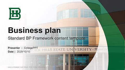 Black Hills State University Competition/Entrepreneurship Contest PPT Template