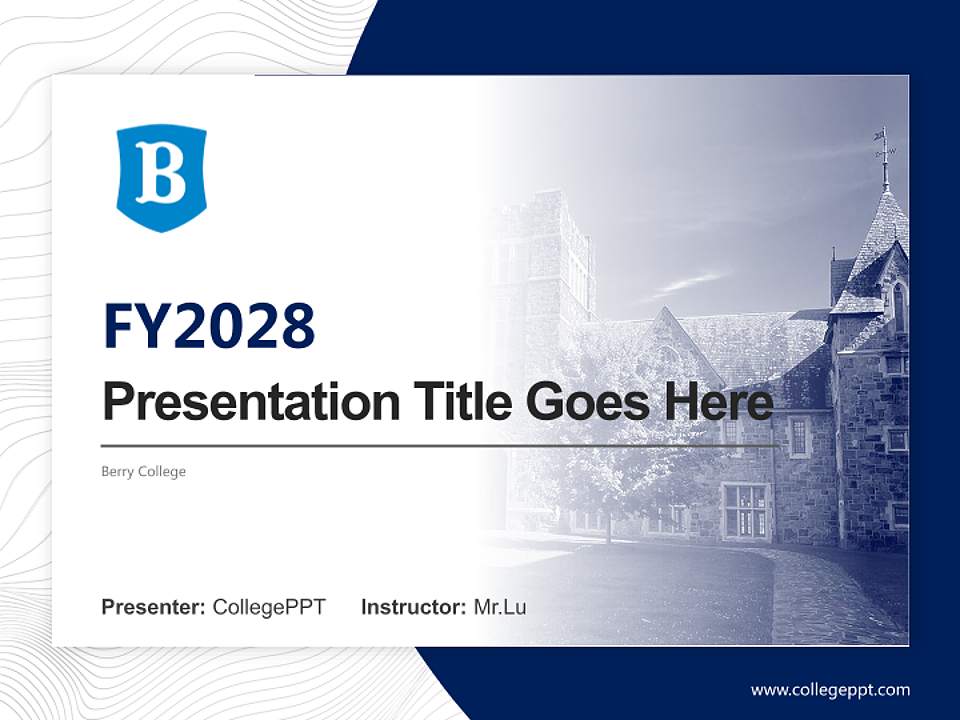 Berry College Academic Presentation/Research Findings Report PPT Template4:3 ratio PPT effect preview image5
