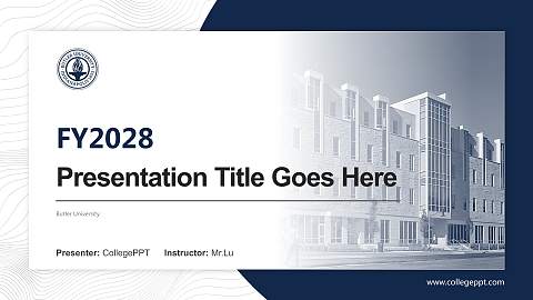 Butler University Academic Presentation/Research Findings Report PPT Template