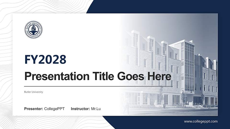 Butler University Academic Presentation/Research Findings Report PPT Template16:9 ratio PPT effect preview image