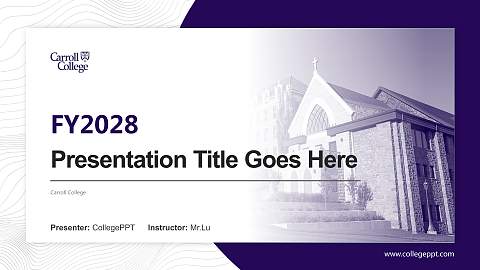 Carroll College Academic Presentation/Research Findings Report PPT Template