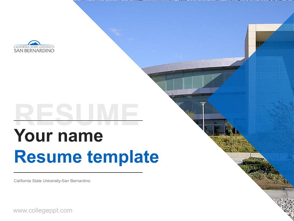 California State University-San Bernardino Resume PPT Template4:3 ratio PPT effect preview image5