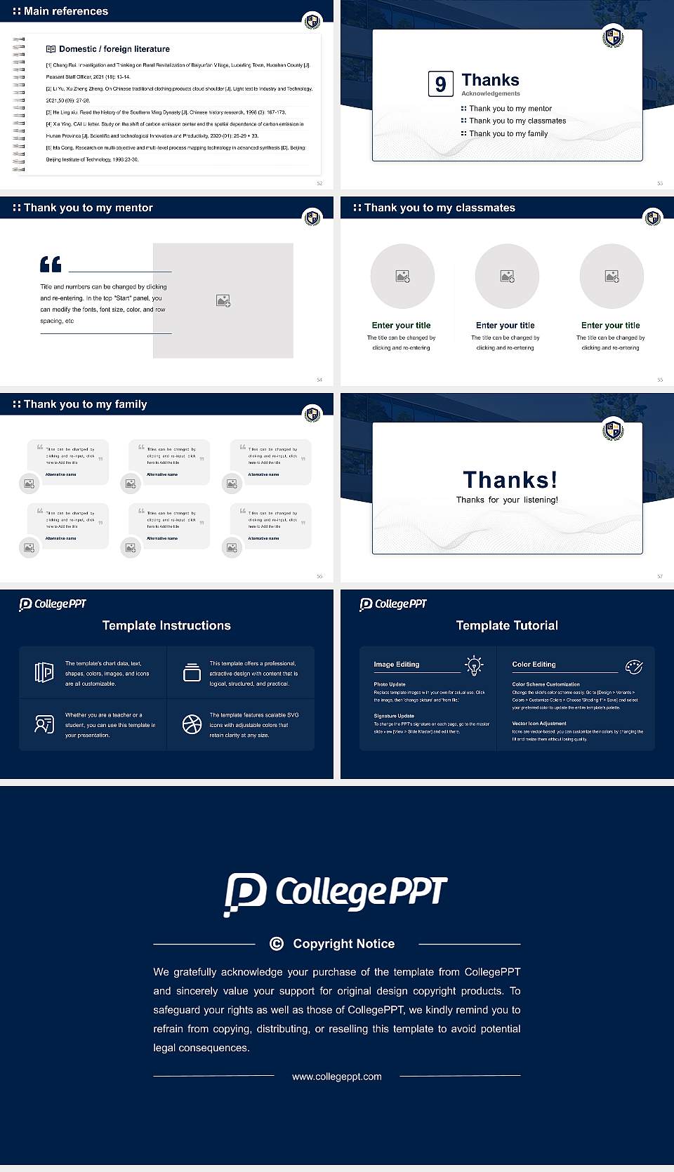 California Miramar University Graduation Thesis Defense PPT Template16:9 ratio PPT effect preview image7