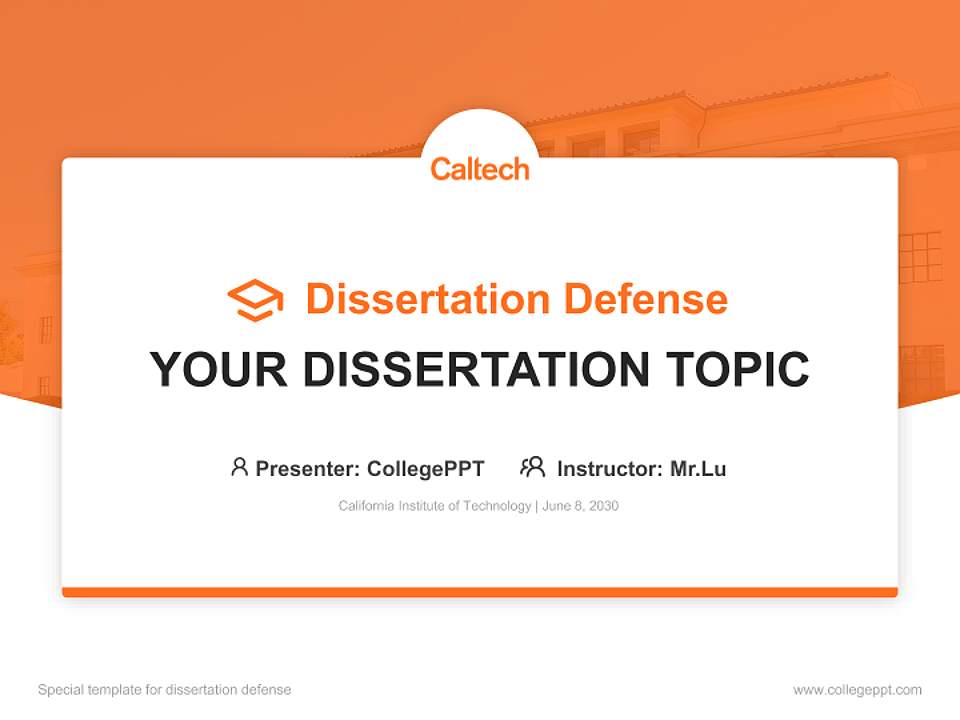 California Institute of Technology Graduation Thesis Defense PPT Template4:3 ratio PPT effect preview image7