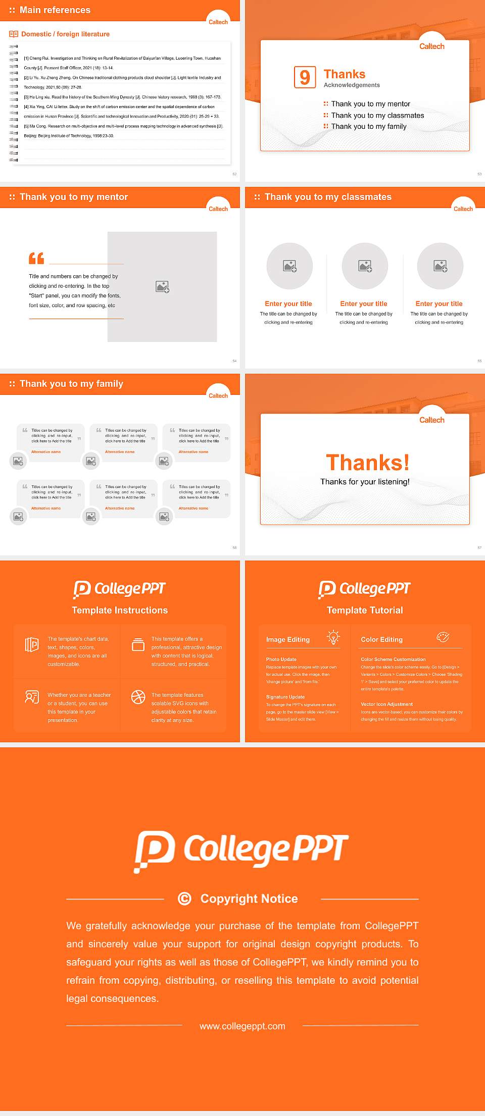 California Institute of Technology Graduation Thesis Defense PPT Template4:3 ratio PPT effect preview image7