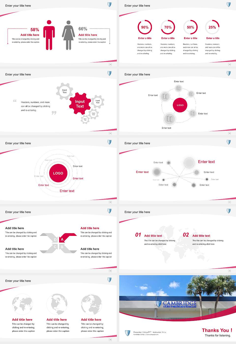 Cambridge College Course/Courseware Creation PPT Template16:9 ratio PPT effect preview image4