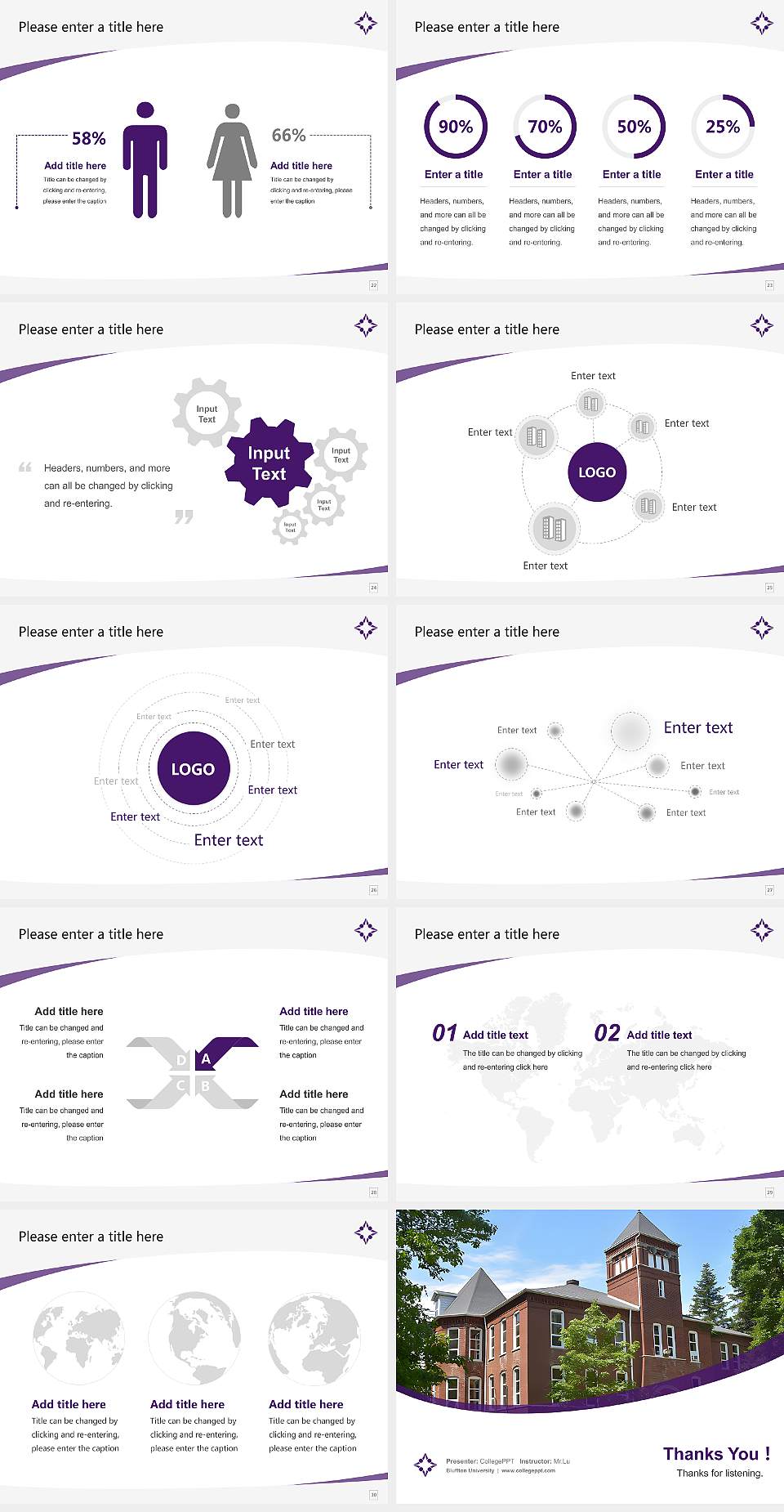 Bluffton University Course/Courseware Creation PPT Template4:3 ratio PPT effect preview image4