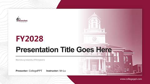Bloomsburg University of Pennsylvania Academic Presentation/Research Findings Report PPT Template