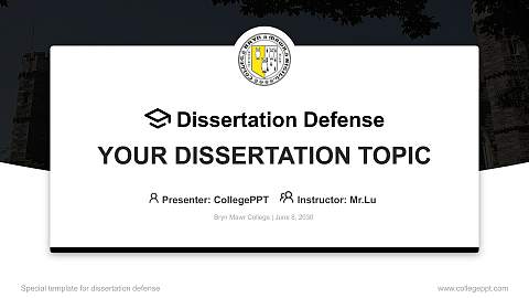 Bryn Mawr College Graduation Thesis Defense PPT Template