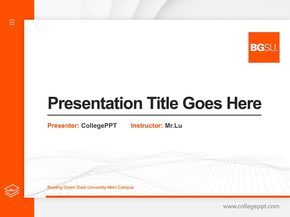Bowling Green State University-Main Campus Thesis Proposal/Graduation Defense PPT Template4:3 ratio PPT effect preview image5