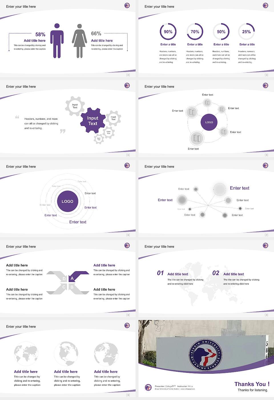 Bergin University of Canine Studies Course/Courseware Creation PPT Template16:9 ratio PPT effect preview image4