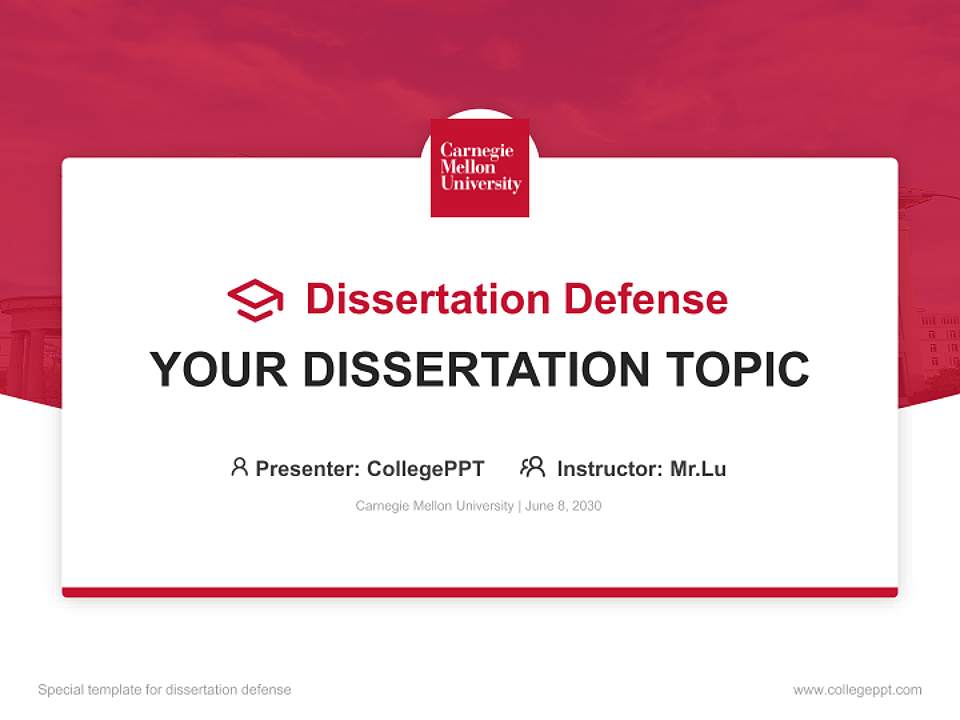 Carnegie Mellon University Graduation Thesis Defense PPT Template4:3 ratio PPT effect preview image7