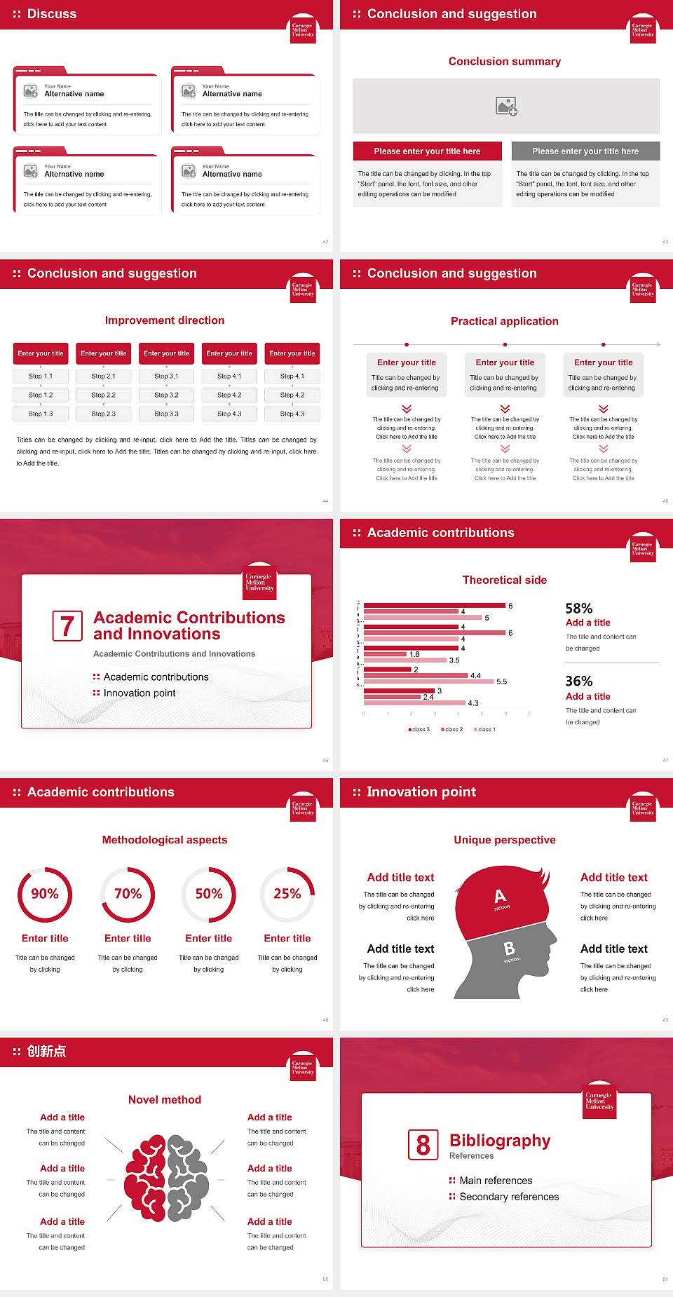 Carnegie Mellon University Graduation Thesis Defense PPT Template4:3 ratio PPT effect preview image6