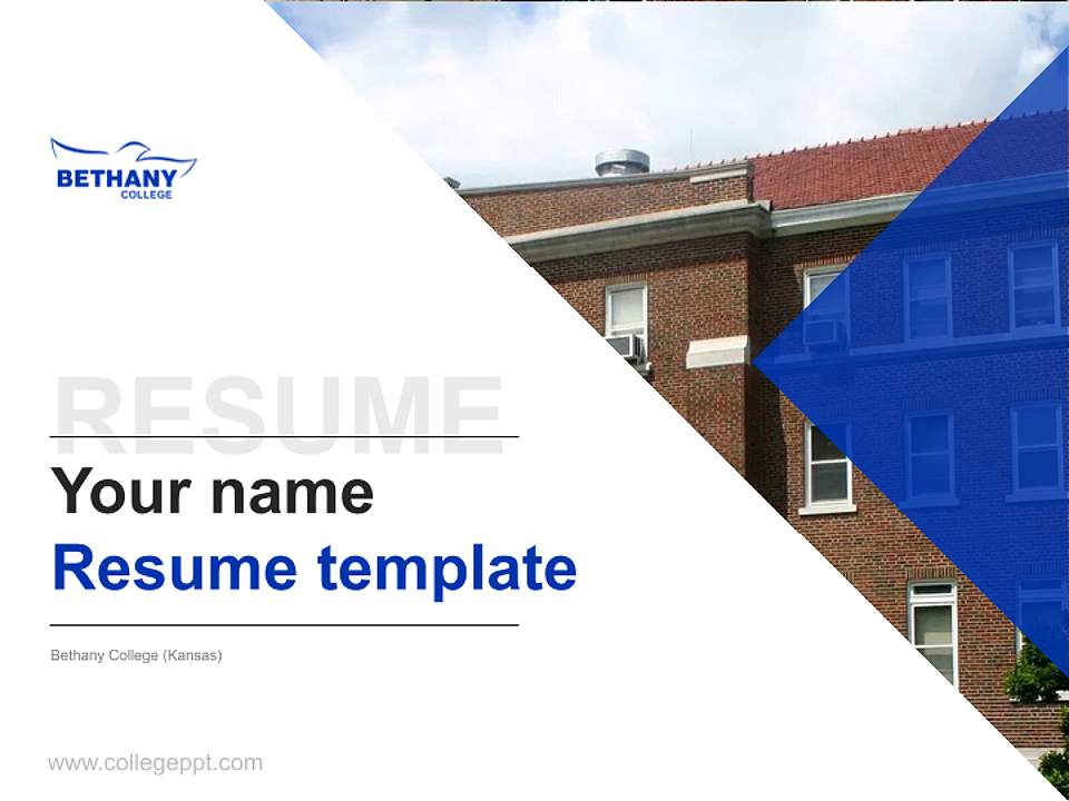 Bethany College (Kansas) Resume PPT Template4:3 ratio PPT effect preview image5