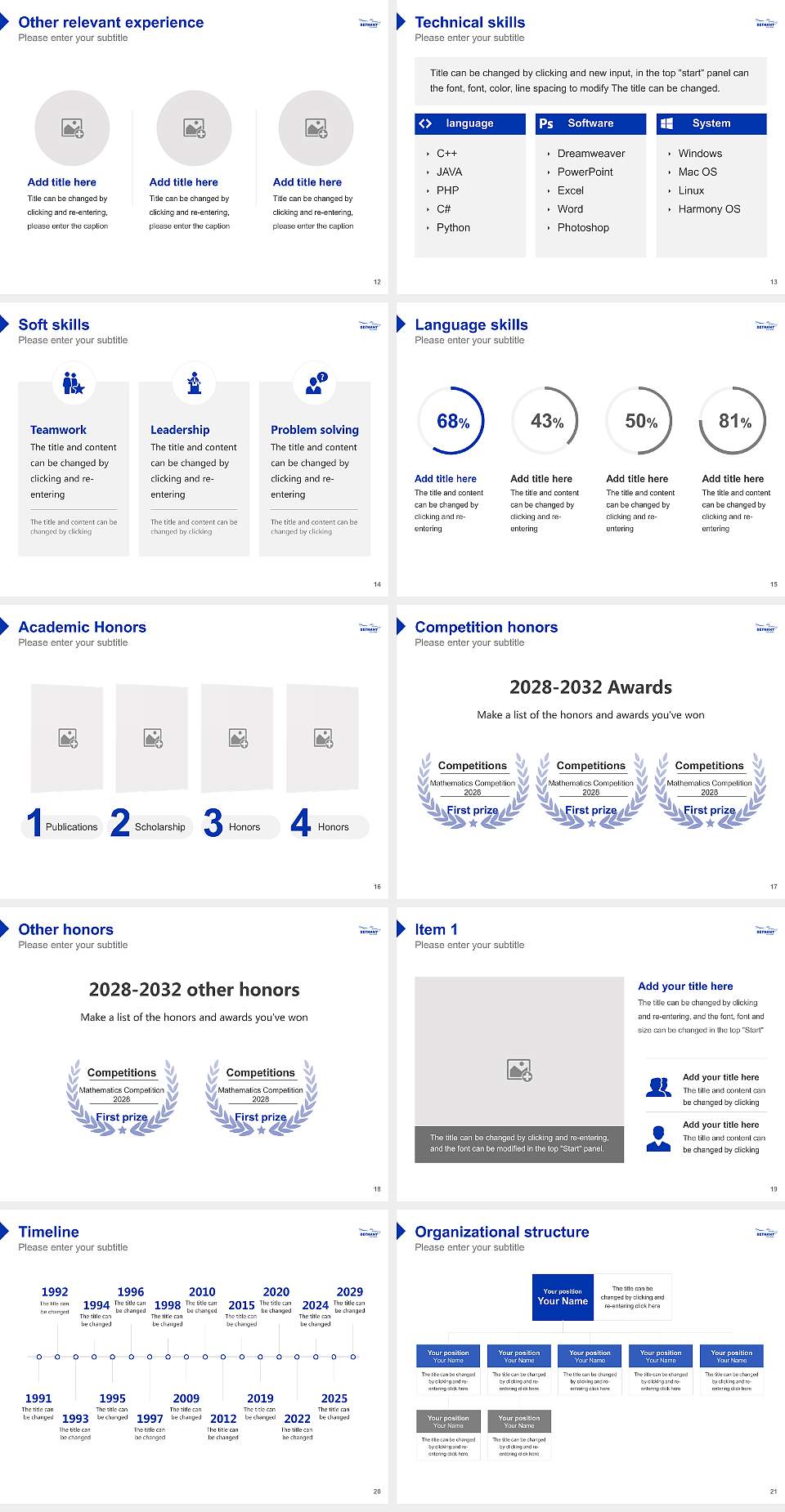 Bethany College (Kansas) Resume PPT Template4:3 ratio PPT effect preview image3